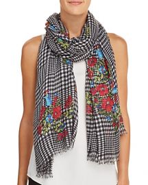 Glen Plaid Floral Scarf by Aqua at Bloomingdales